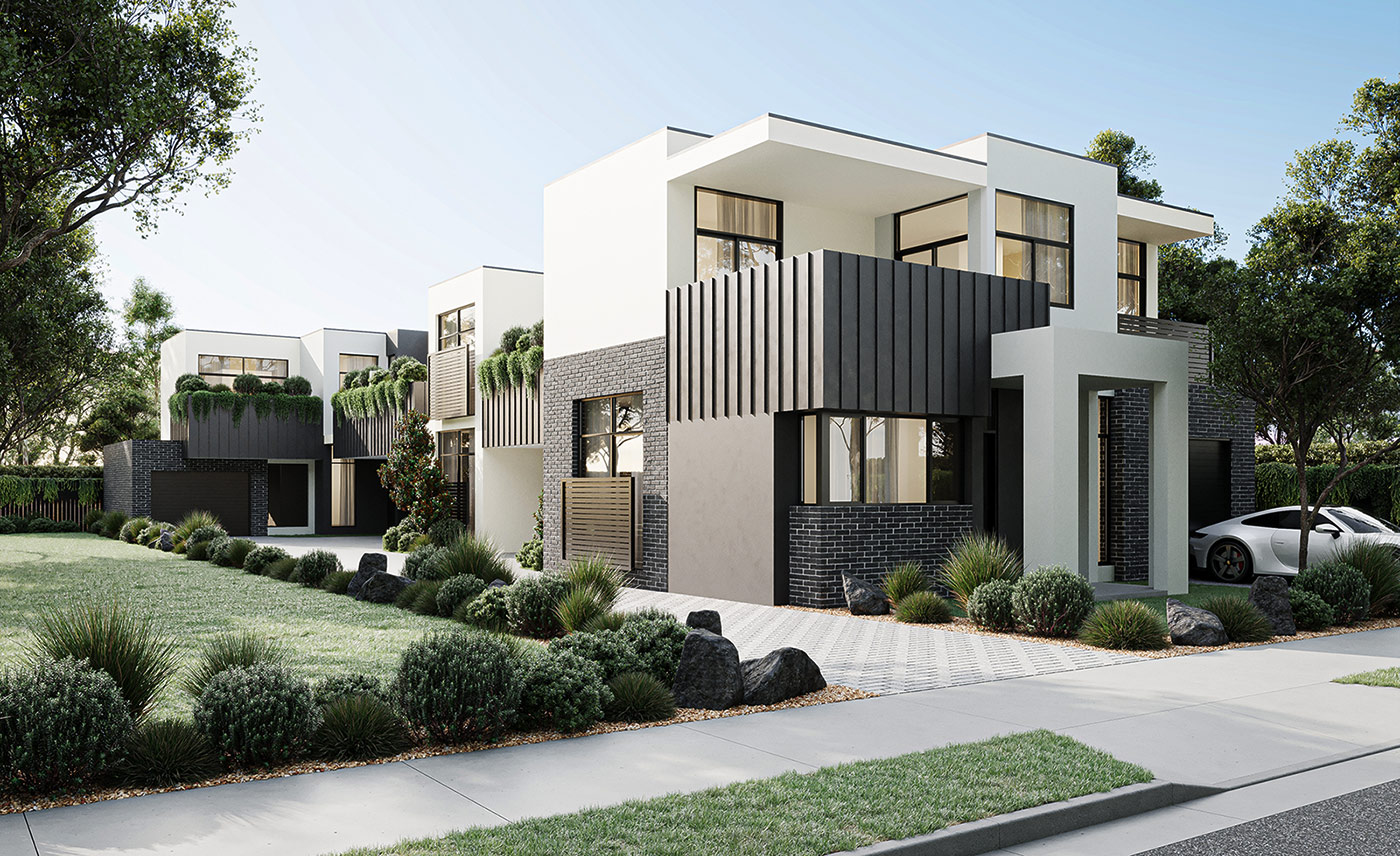 3D Renders 02S15017E 53 THE BOULEVARD THOMASTOWN VIC 3074 REVISION Exteriors FACADE HIGH RES 250320